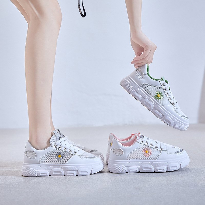 Breathable basic white shoes women 2021 summer new student thick bottom shoes women platform shoes