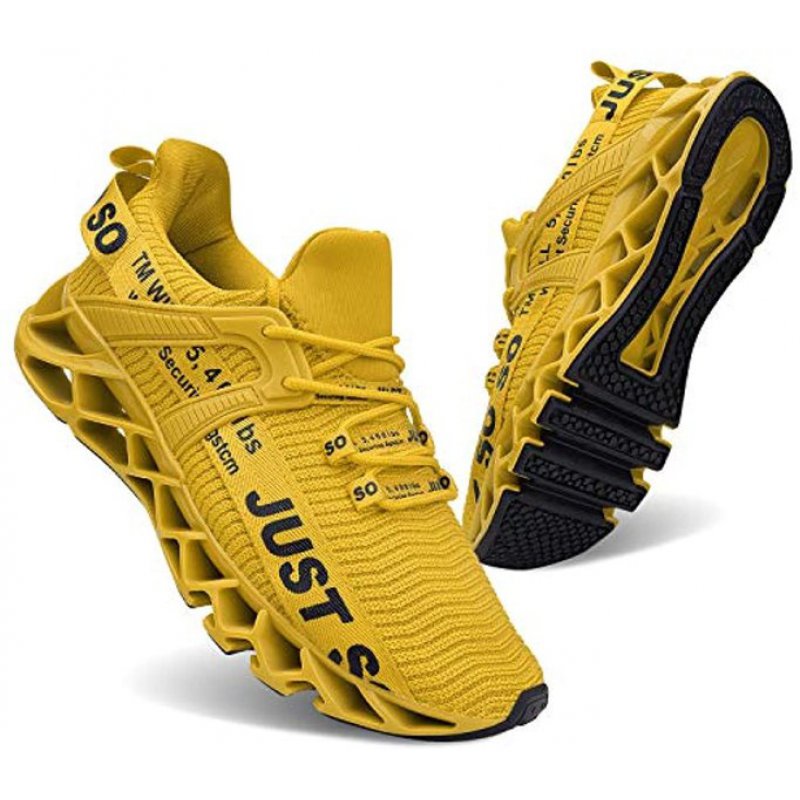 UMYOGO Mens Athletic Walking Blade Running Tennis Shoes Fashion Sneakers Yellow