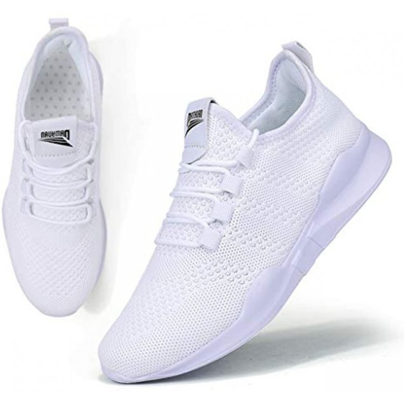 Damyuan Women's Walking Shoes Tennis Sneakers Casual Lace Up Lightweight Running Shoes White