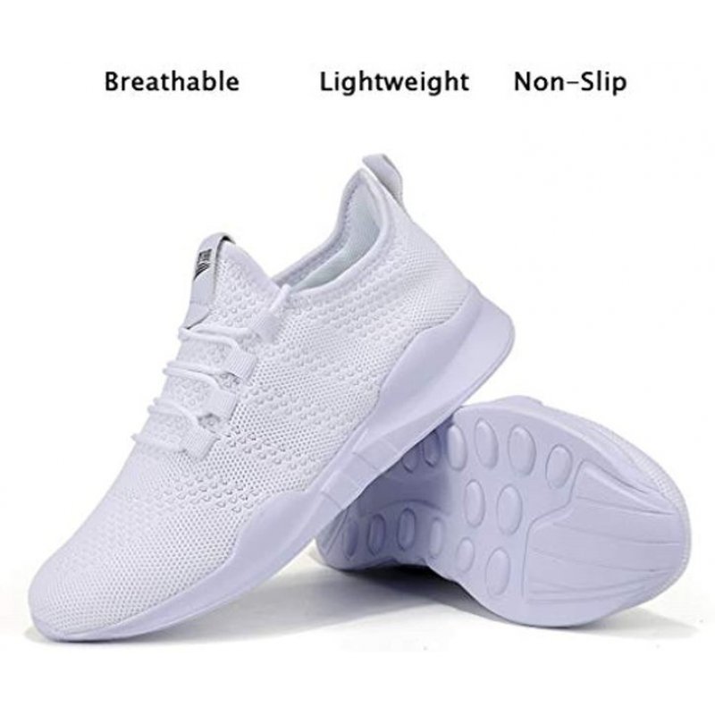 Damyuan Women's Walking Shoes Tennis Sneakers Casual Lace Up Lightweight Running Shoes White