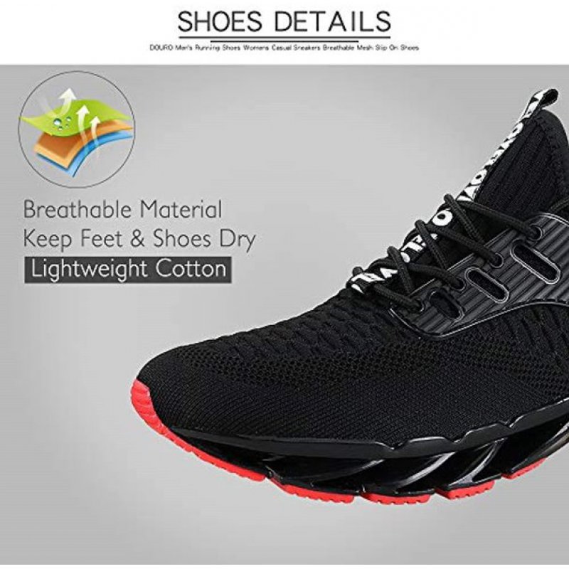 DUORO Mens Athletic Running Shoes Mesh Lightweight Sneakers Breathable Stylish Athletic Gym Shoes Casual Tennis Sport Shoes for Workout Walking 1387-black