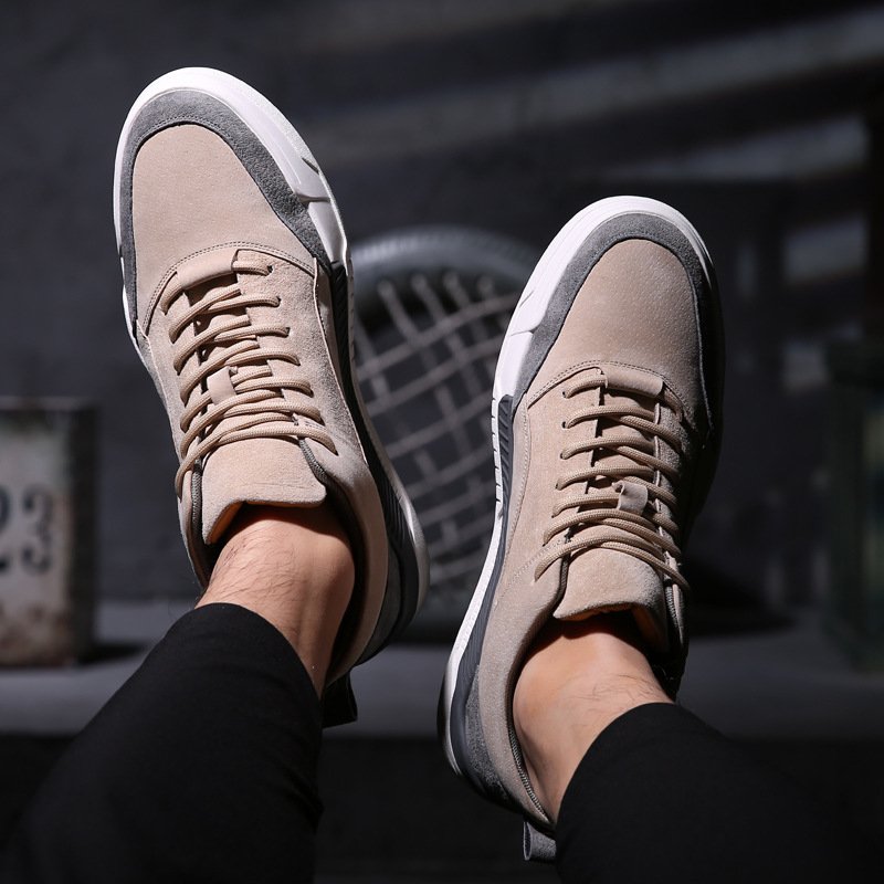 Men's shoes spring tide shoes 2021 new men's high-top fashion leather casual board shoes for men