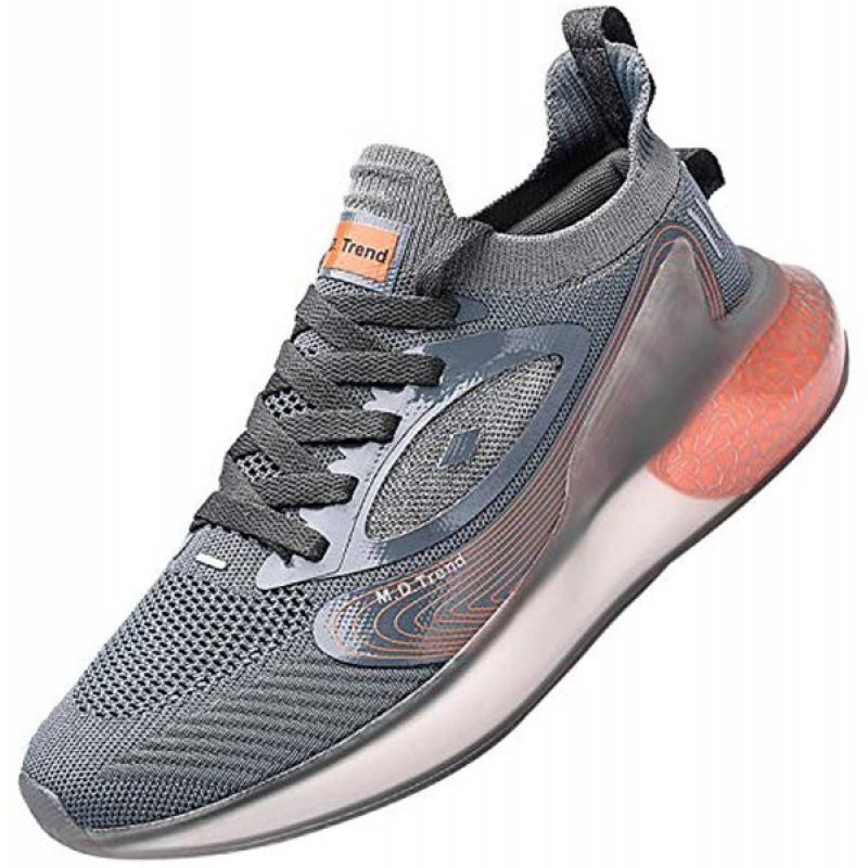 Damyuan Men's Running Shoes Breathable Air Cushion Sneakers Grey-Orange