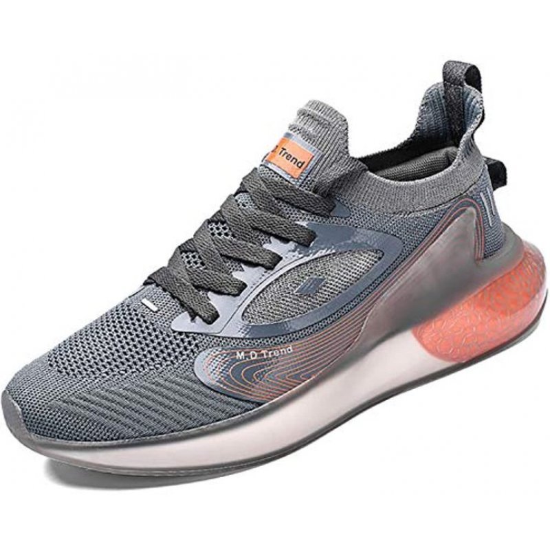 Damyuan Men's Running Shoes Breathable Air Cushion Sneakers Grey-Orange