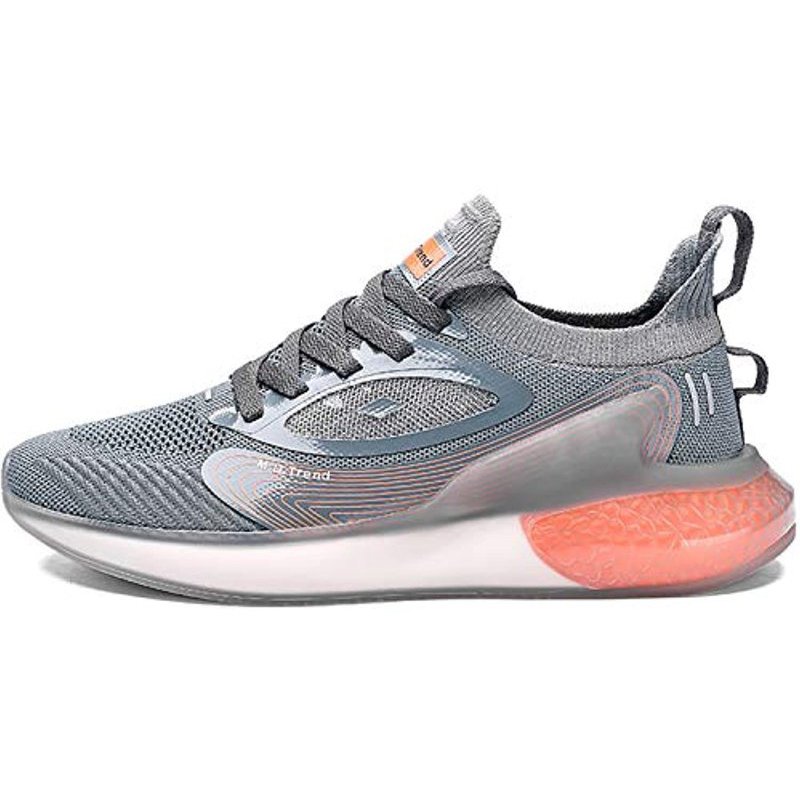 Damyuan Men's Running Shoes Breathable Air Cushion Sneakers Grey-Orange