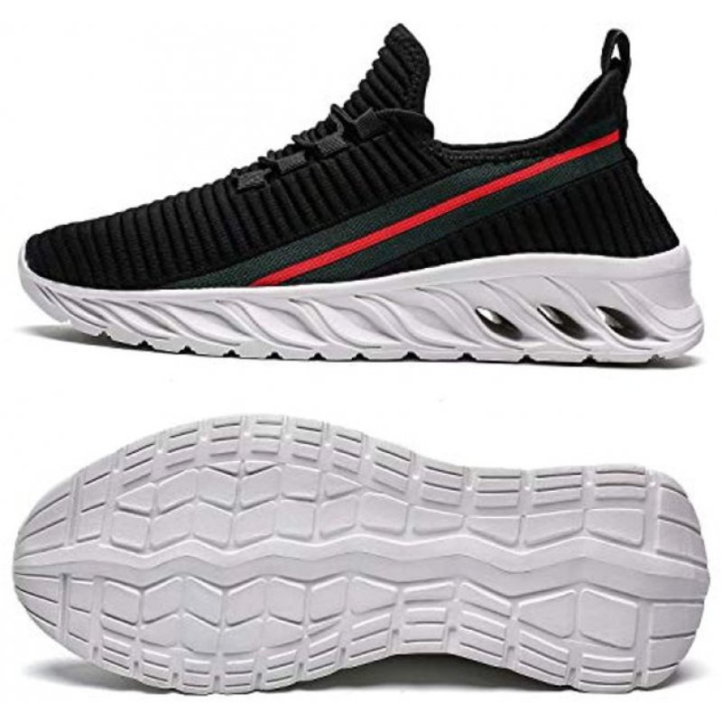 Wrezatro Shoes Running Men Lightweight Casual Walking Breathable Gym Workout Athletic Tennis Sneakers Z18-black-White