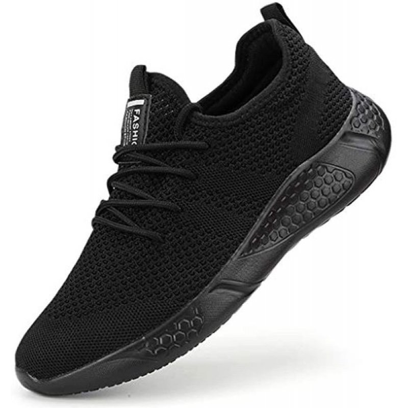 Damyuan Men's Sport Gym Running Shoes Walking Shoes Casual Lace Up Lightweight Black