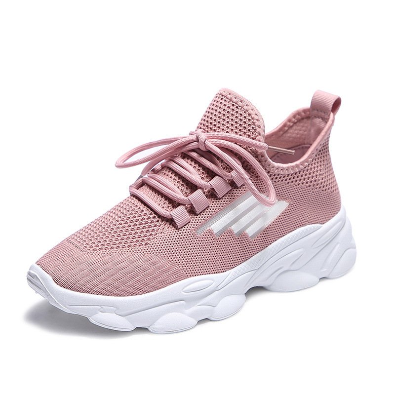 Super fire breathable flying woven women's shoes 2021 summer new hollow sports shoes female students running casual shoes